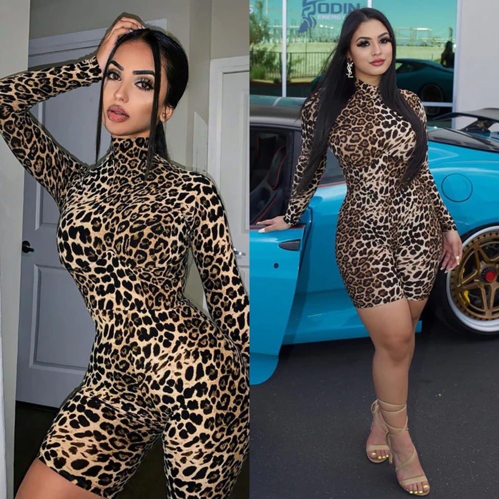 Fashion Nova Leopard Print Jumpsuit